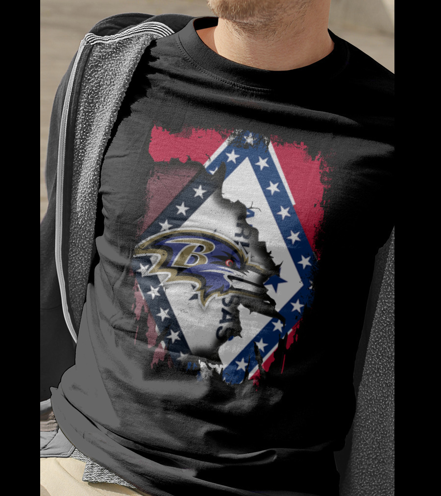 Arkansas State Pride With Baltimore Ravens T-Shirt