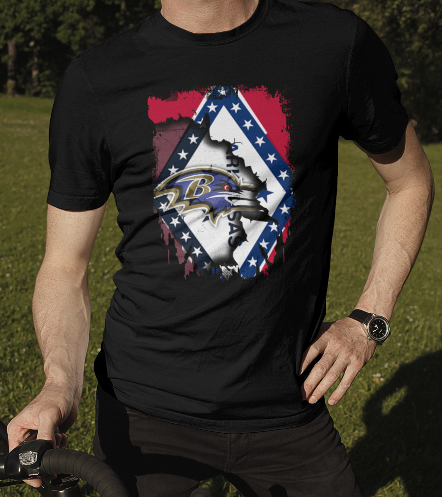 Arkansas State Pride With Baltimore Ravens T-Shirt