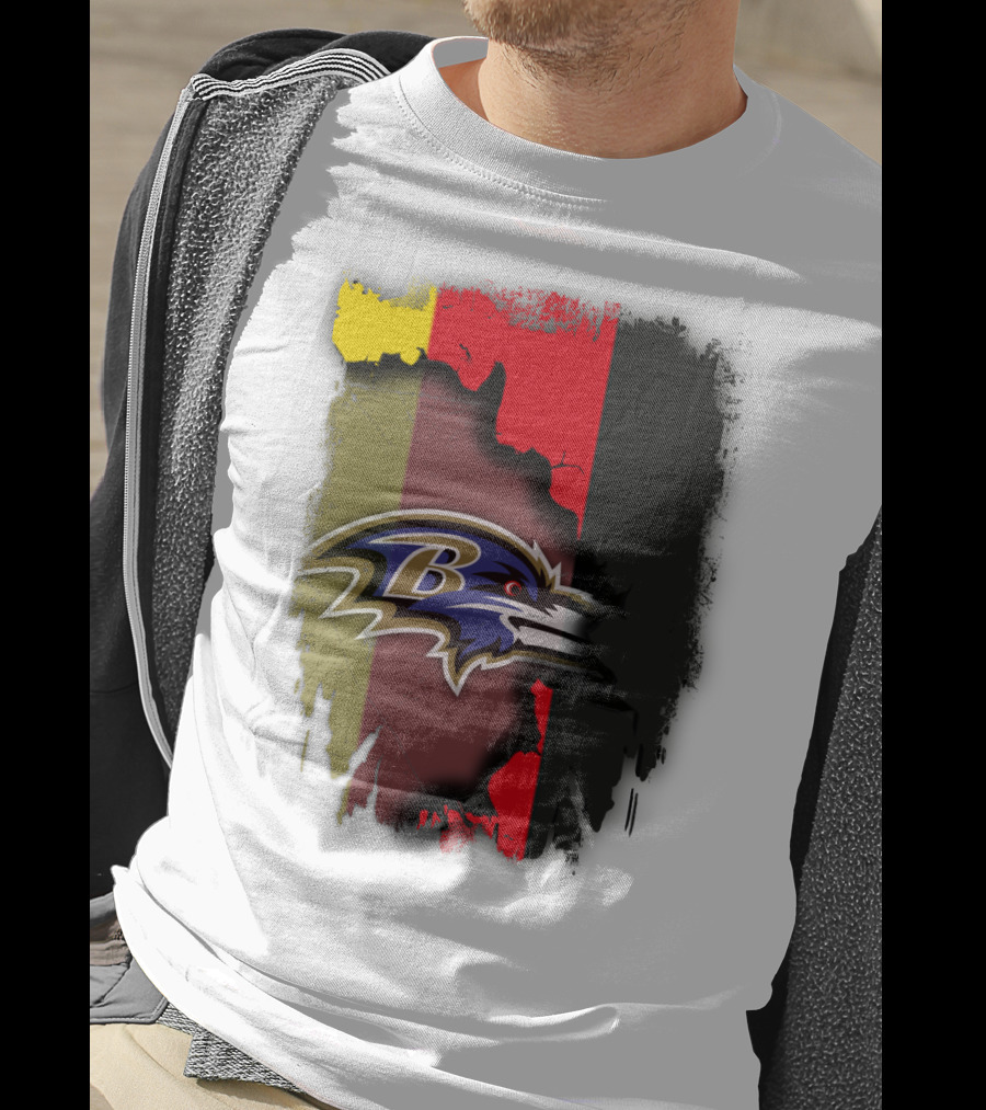 Germany Flag With Baltimore Ravens T-Shirt