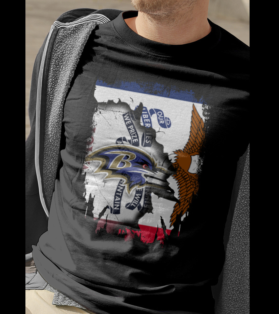 Baltimore Ravens Iowa Flag Tribute Together Forever T-Shirt