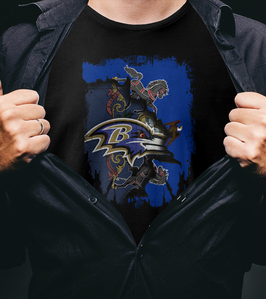 Baltimore Ravens Pennsylvania Pride With Heraldic Lions T-Shirt