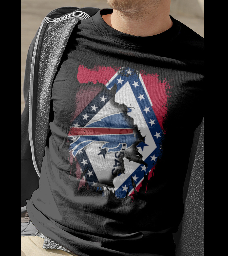 Arkansas Flag With Buffalo Bills Integration T-Shirt