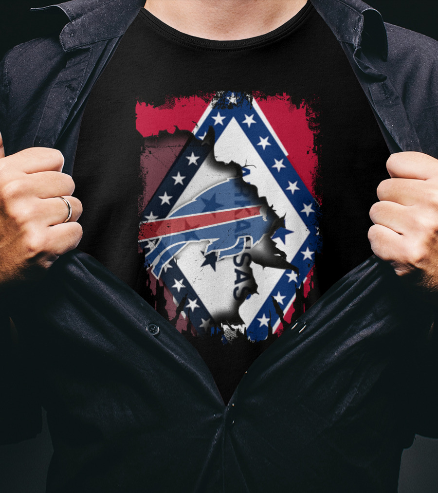Arkansas Flag With Buffalo Bills Integration T-Shirt
