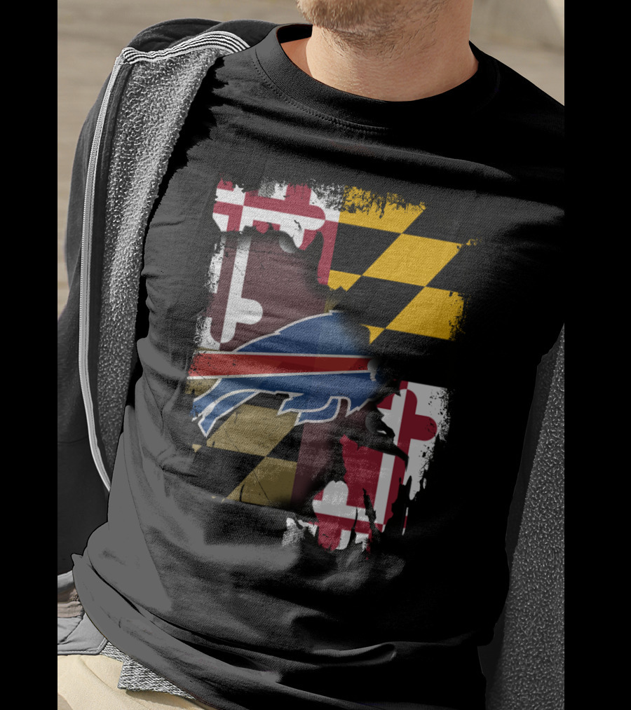 Together Maryland With Bills And Maryland Flag T-Shirt