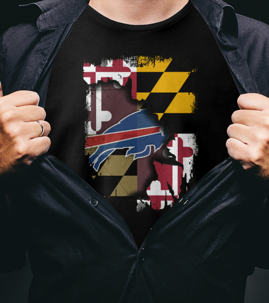 Together Maryland With Bills And Maryland Flag T-Shirt