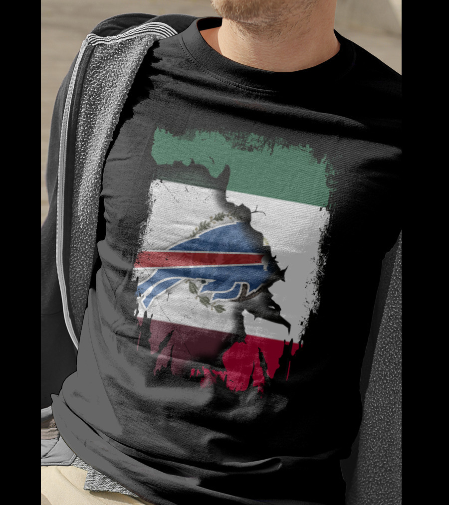 Together Mexico Buffalo Bills Flag Fusion T-Shirt