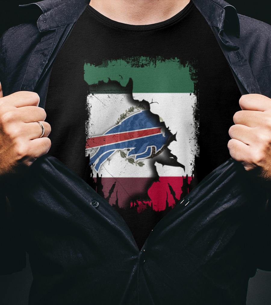 Together Mexico Buffalo Bills Flag Fusion T-Shirt