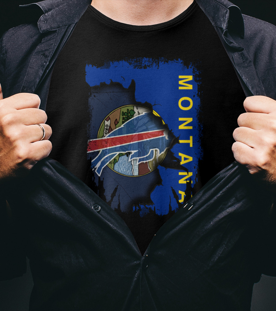 Montana State Buffalo Bills Logo Fusion T-Shirt