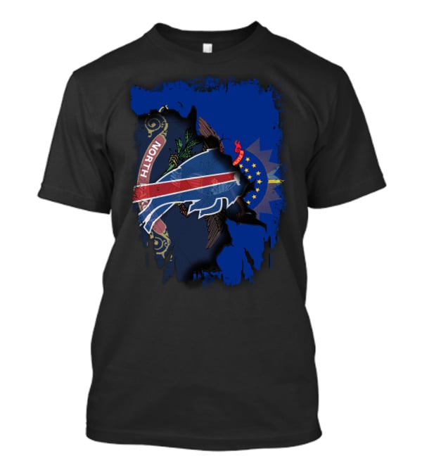 North Dakota State Pride With Buffalo Silhouette And Stars T-Shirt