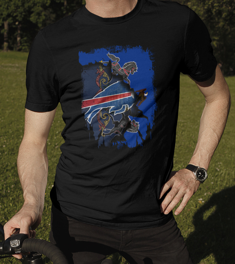 Pennsylvania And Buffalo Bills United With State Coat Of Arms Elements T-Shirt