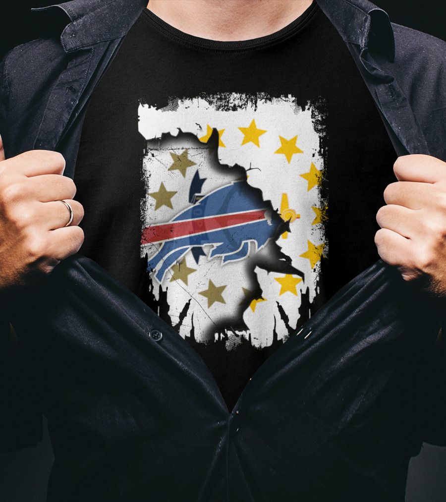 Rhode Island United With Buffalo Bills Burst T-Shirt