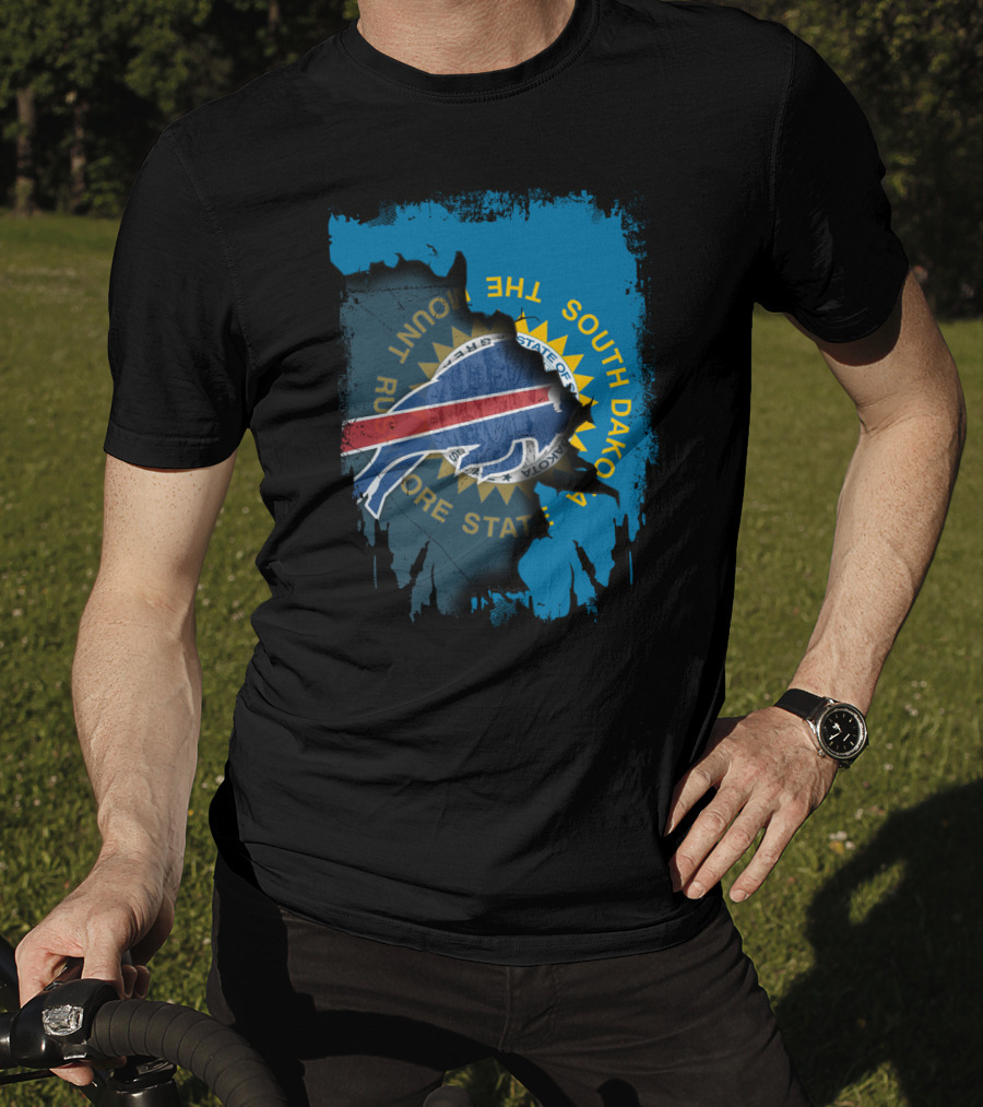 Buffalo Bills South Dakota Flag Fusion T-Shirt