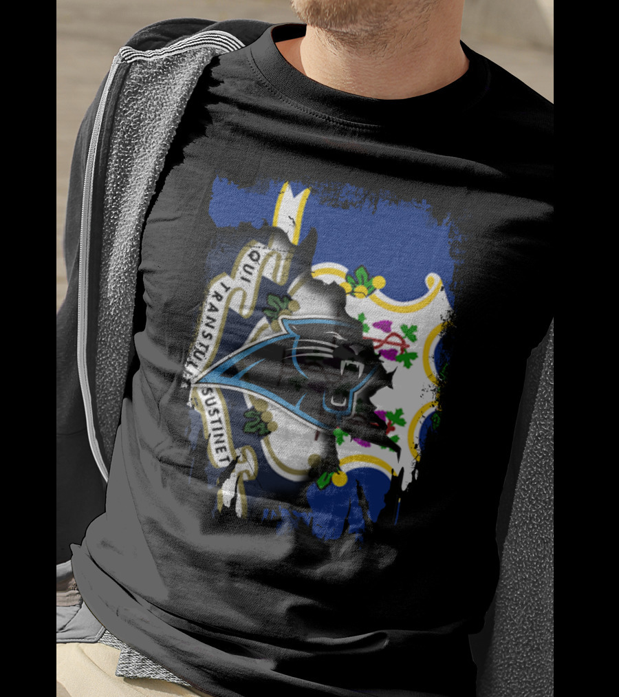 Connecticut Flag With Panthers Logo Integration T-Shirt