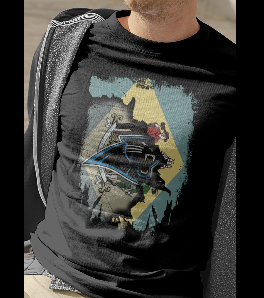 Delaware State Seal And Carolina Panthers Integration T-Shirt