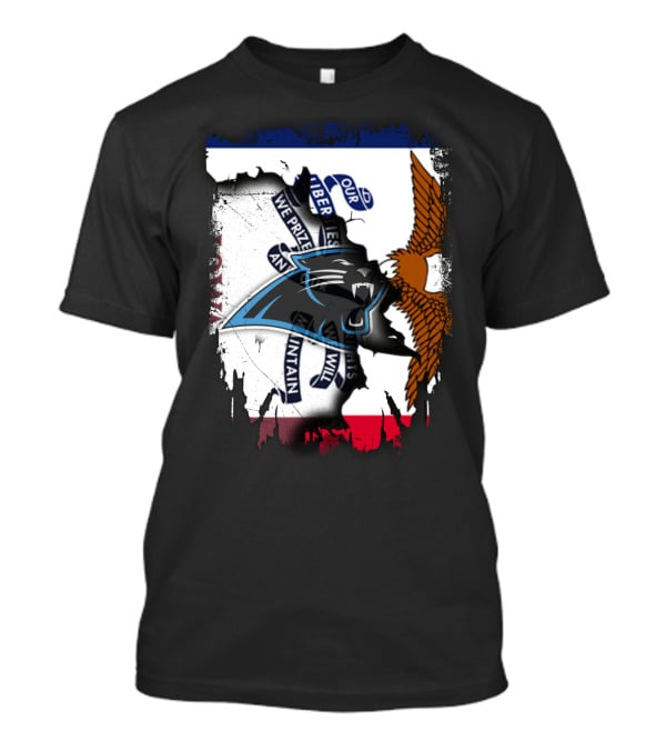 Iowa Panthers Emblem With Flag And Eagle T-Shirt