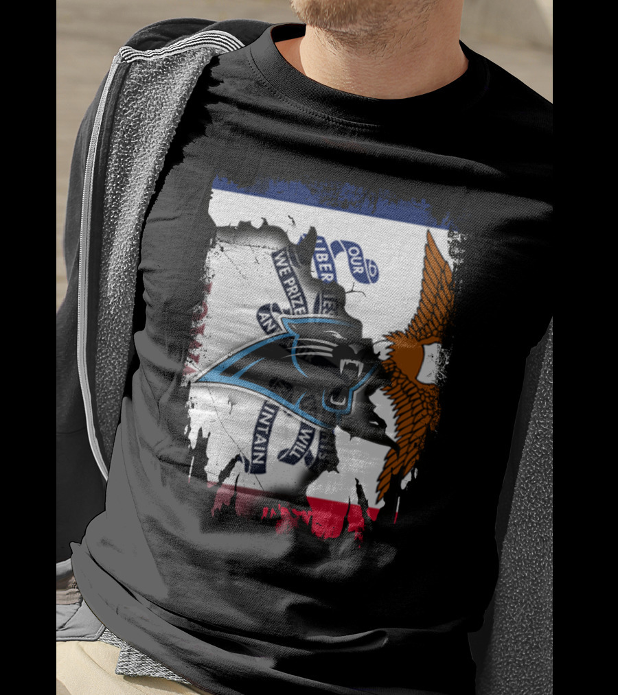 Iowa Panthers Emblem With Flag And Eagle T-Shirt