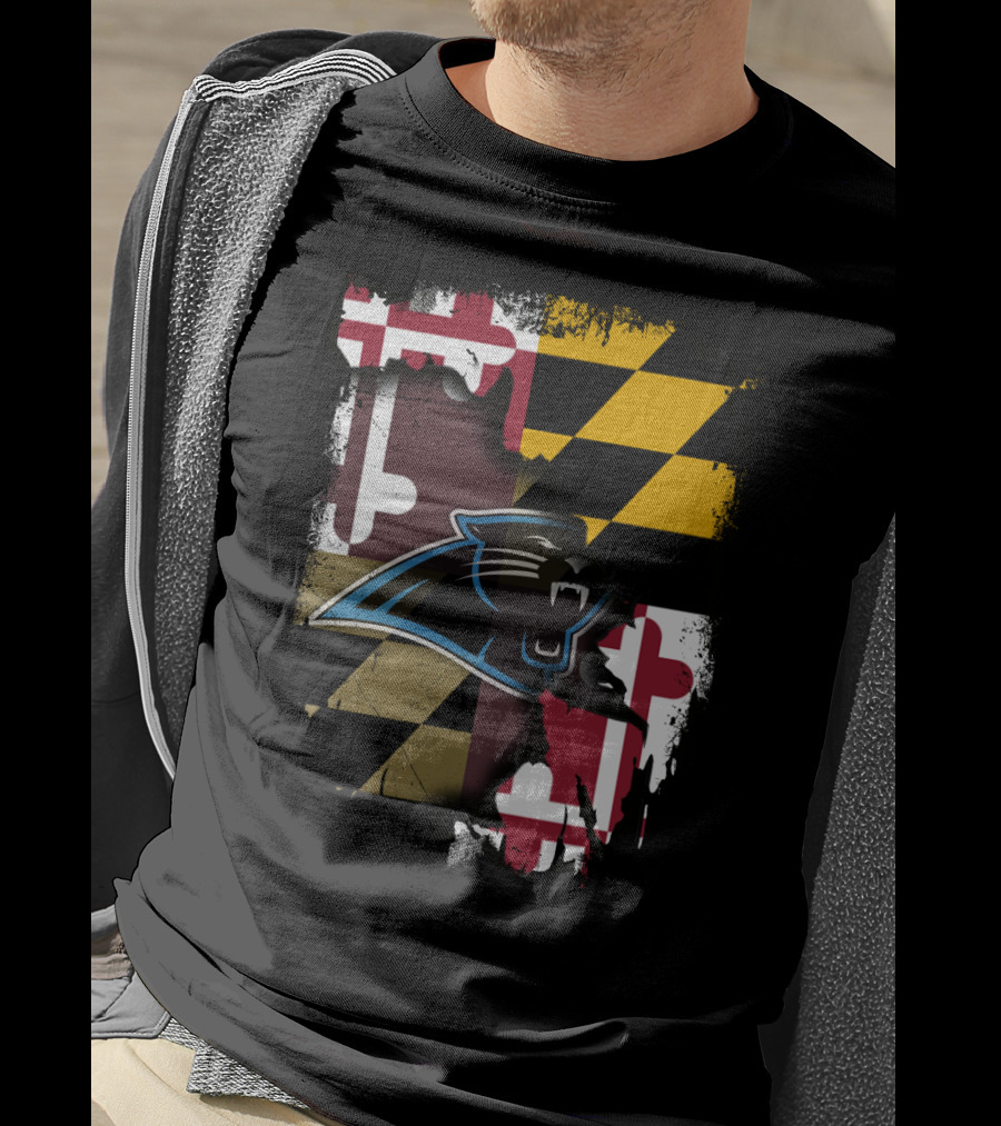 Together Maryland Panthers Roaring Over State Flag T-Shirt