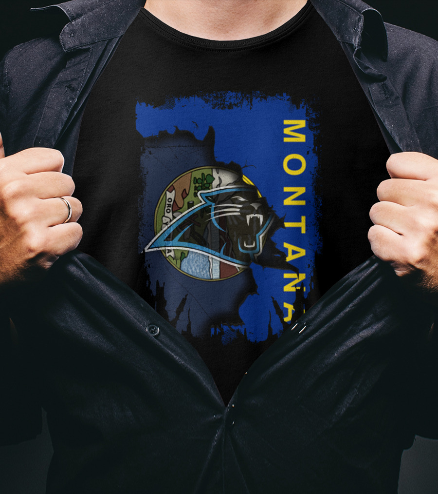 Montana Panthers Collaboration With Blue Claw Design Overlay T-Shirt