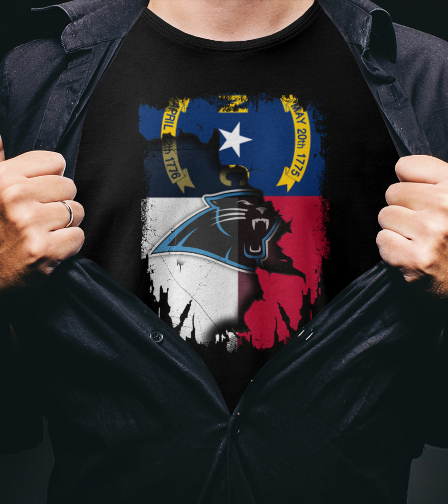 Together North Carolina With Panthers State Flag April 1776 May 1775 T-Shirt