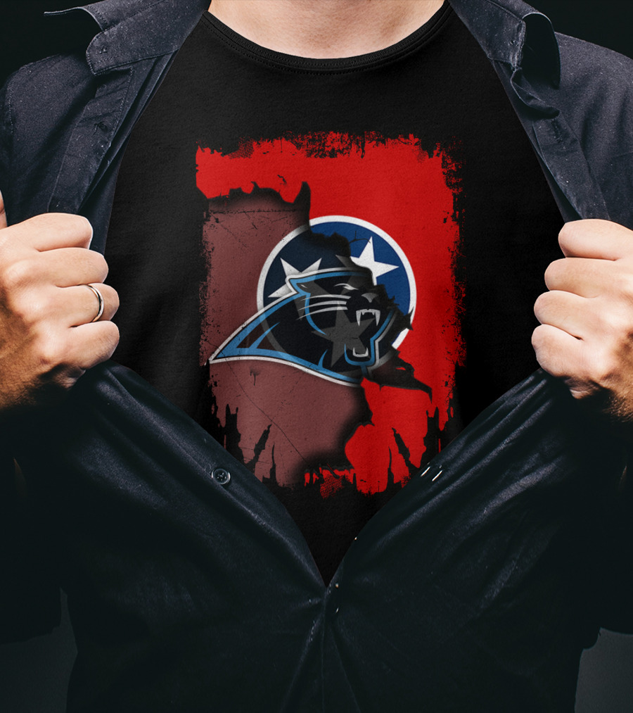 Tennessee Panthers Collaboration With State Flag Elements T-Shirt