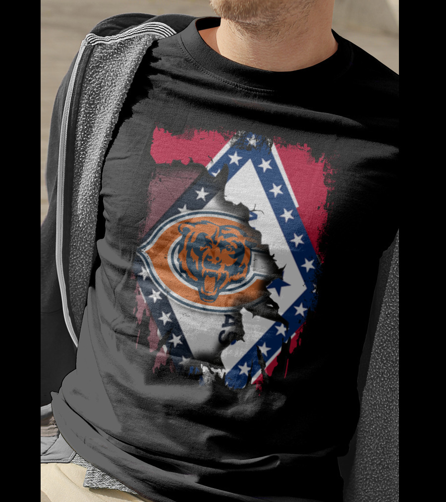 Arkansas State Pride With Chicago Bears Logo Integration T-Shirt