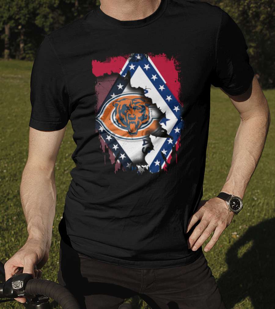 Arkansas State Pride With Chicago Bears Logo Integration T-Shirt