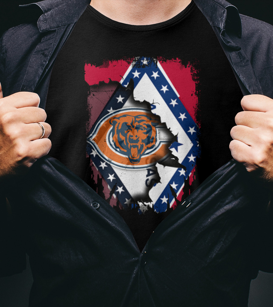Arkansas State Pride With Chicago Bears Logo Integration T-Shirt