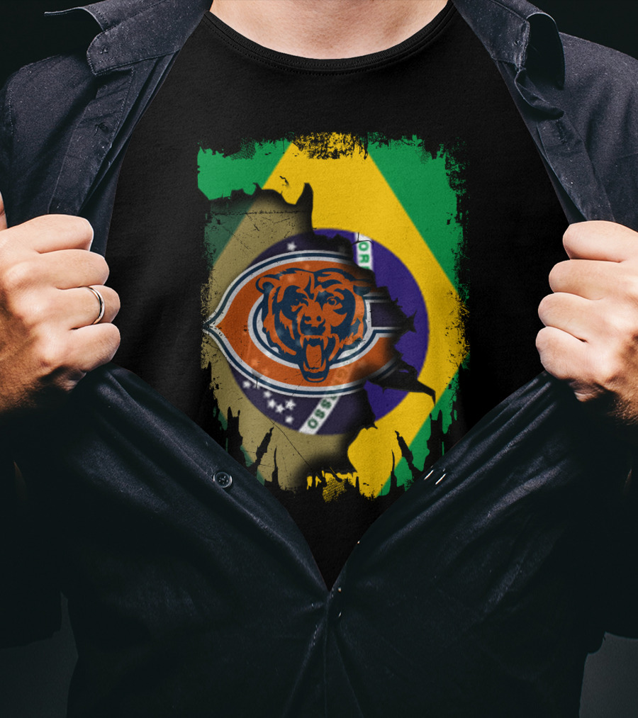 Together Brazil With Bears Logo And Flag Fusion T-Shirt