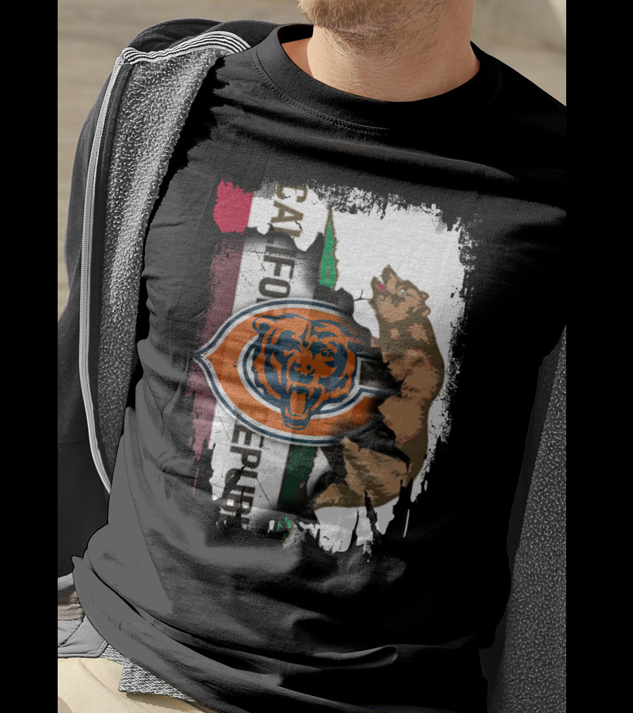 California Republic Chicago Bears Bear Logo Fusion T-Shirt