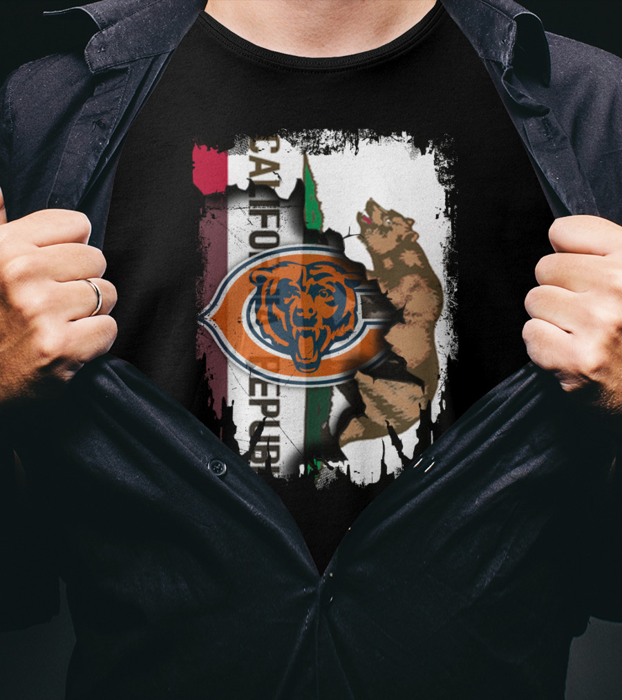 California Republic Chicago Bears Bear Logo Fusion T-Shirt