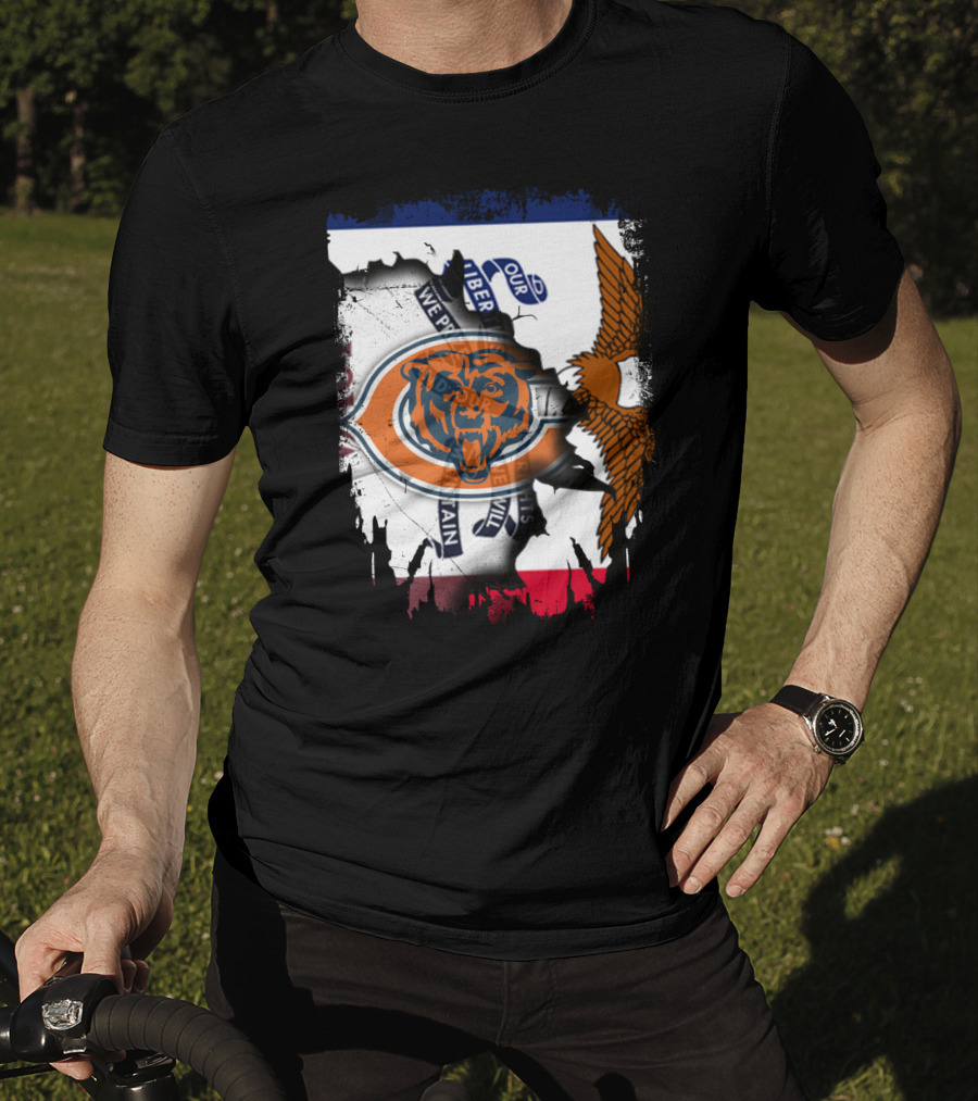 Chicago Bears Iowa Pride USA Flag Eagle Patriot T-Shirt