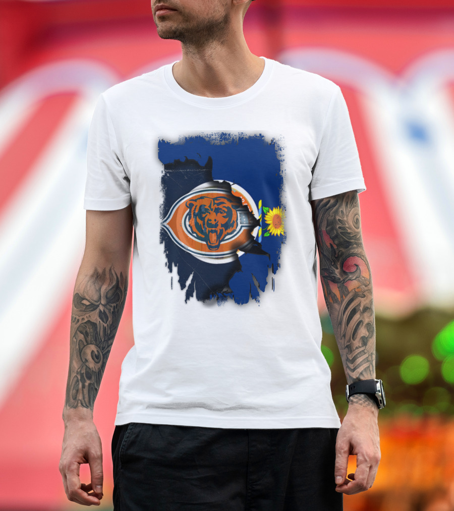 Kansas Sunflower with Chicago Bears T-Shirt