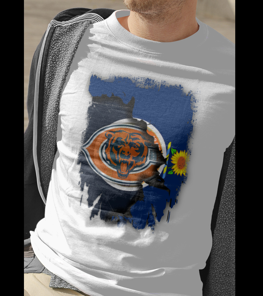 Kansas Sunflower With Chicago Bears T-Shirt