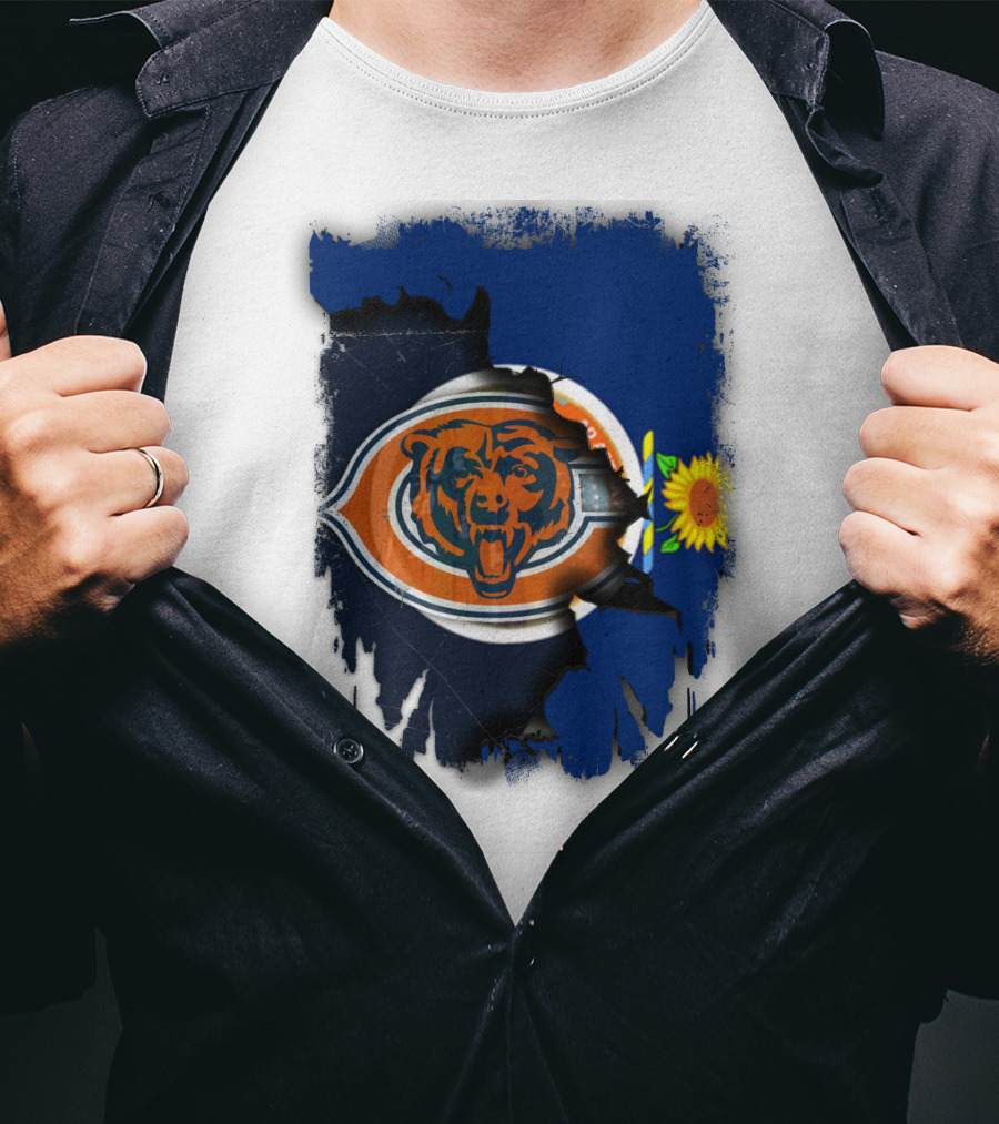 Kansas Sunflower With Chicago Bears T-Shirt