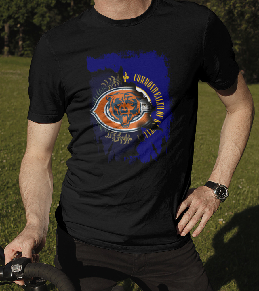 Commonwealth Of Kentucky With Chicago Bears T-Shirt