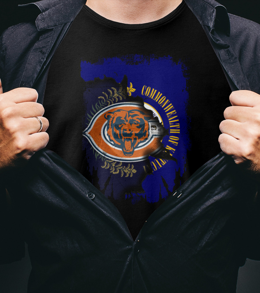 Commonwealth Of Kentucky With Chicago Bears T-Shirt