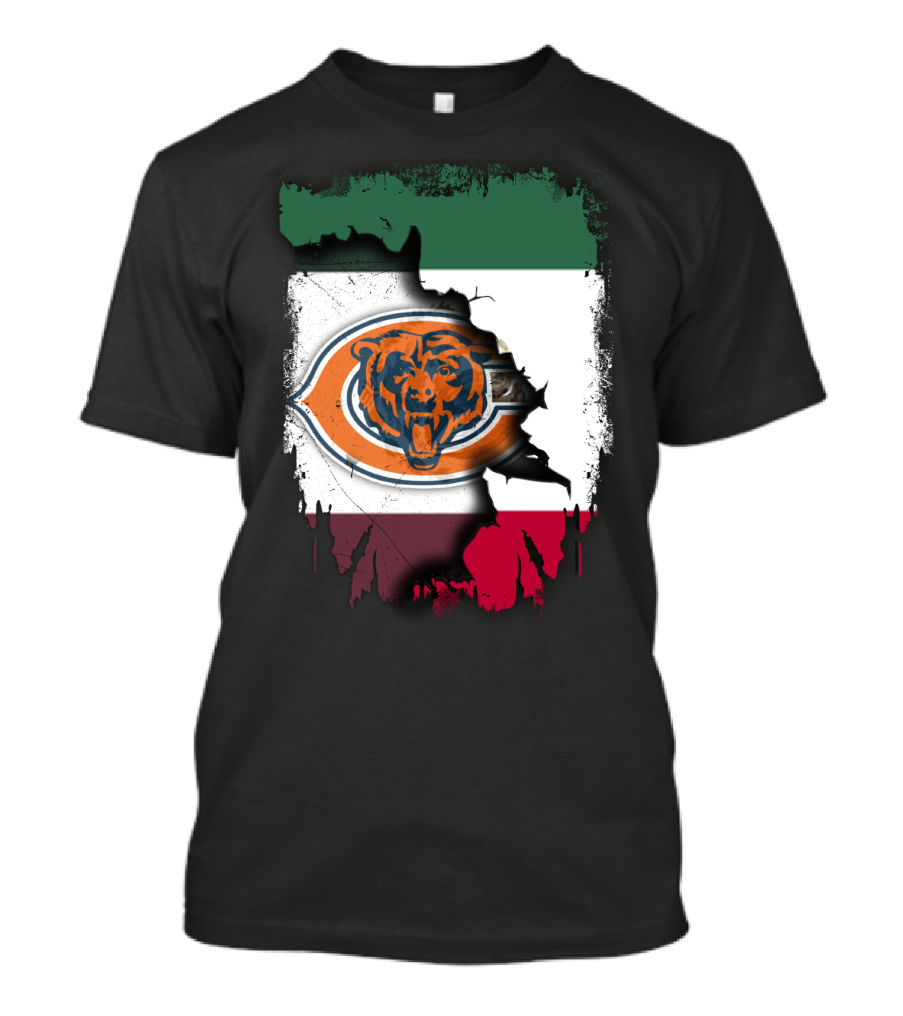 Together Mexico Bears Flag Icon Rip T-Shirt