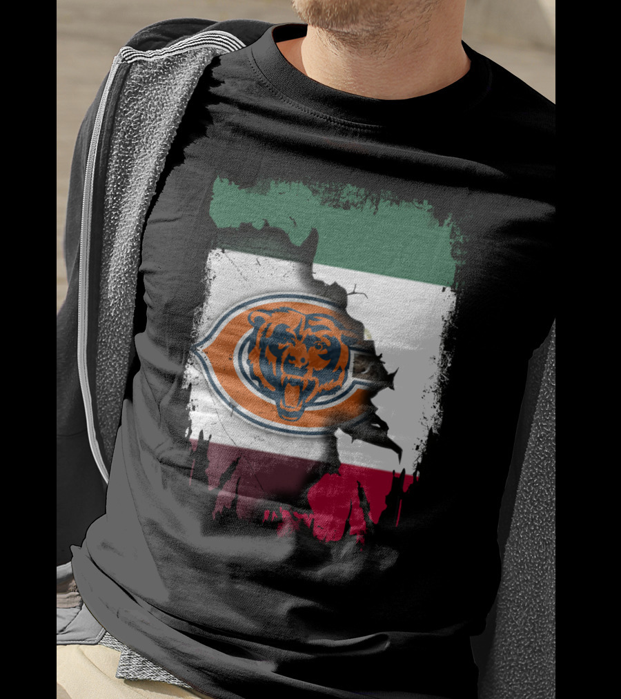 Together Mexico Bears Flag Icon Rip T-Shirt