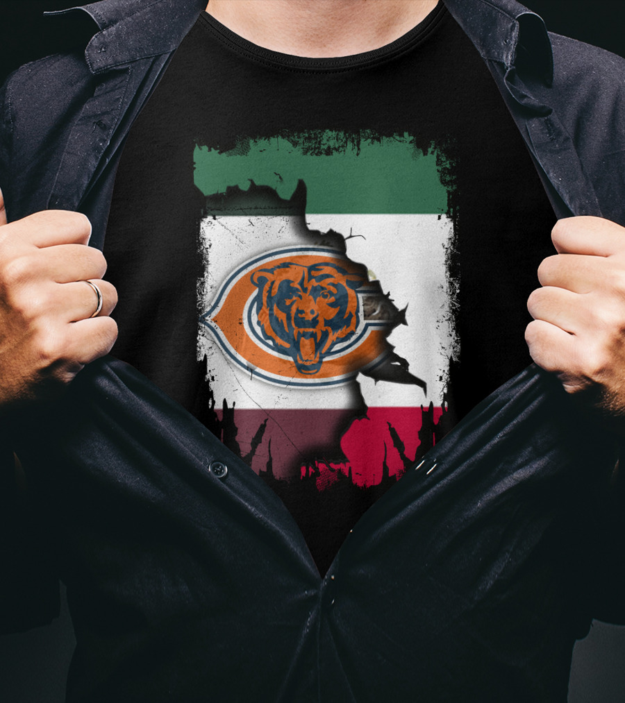 Together Mexico Bears Flag Icon Rip T-Shirt