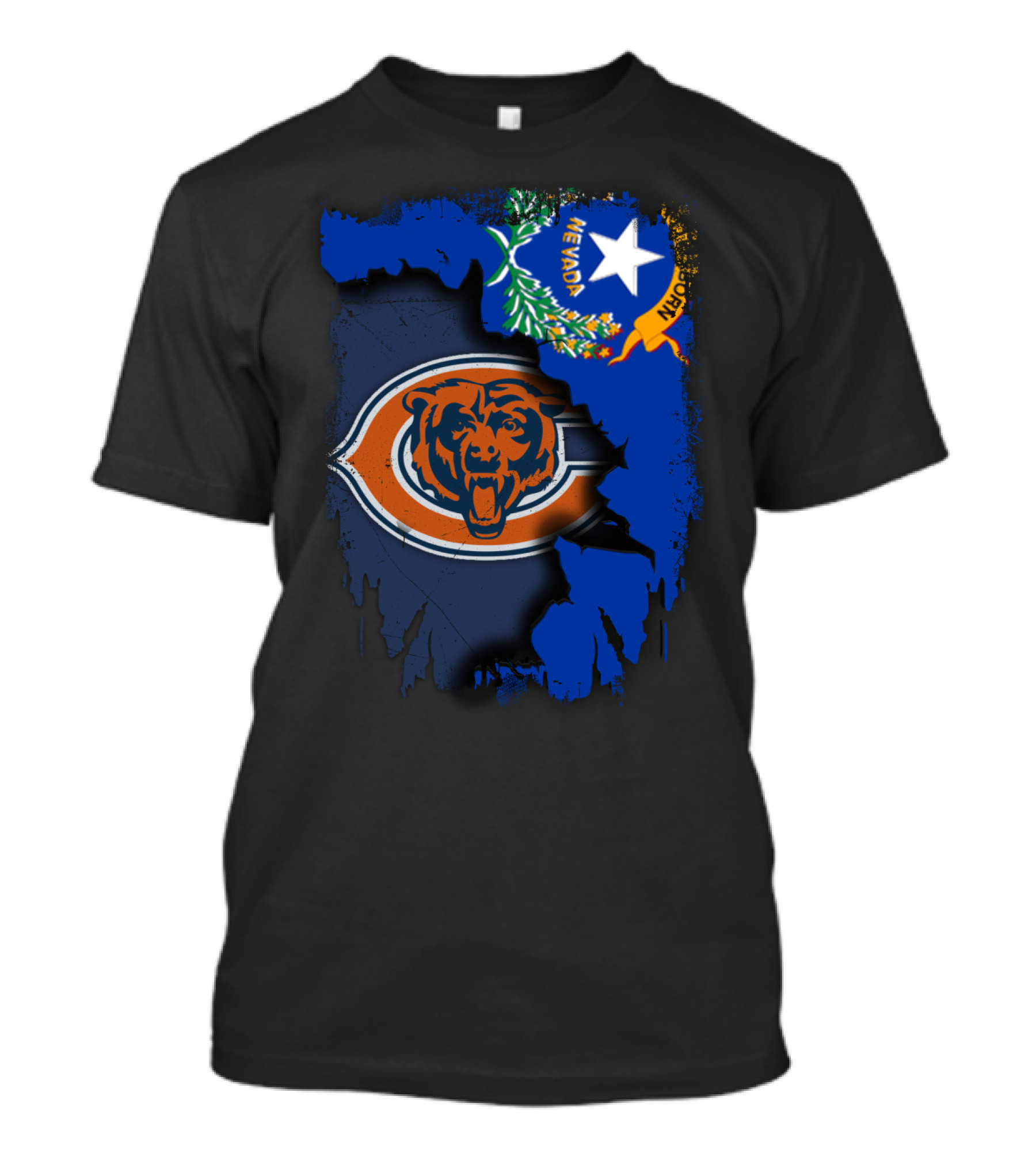 Nevada State Flag With Chicago Bears T-Shirt