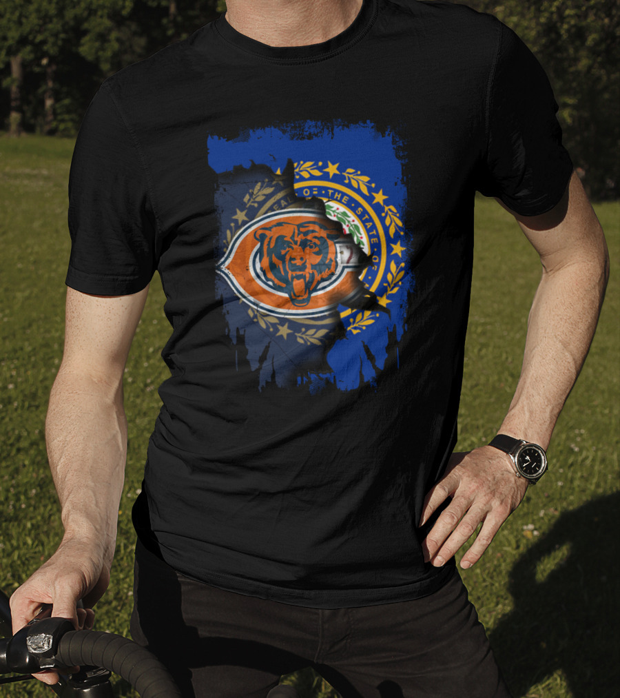 Together New Hampshire With Chicago Bears Emblem T-Shirt