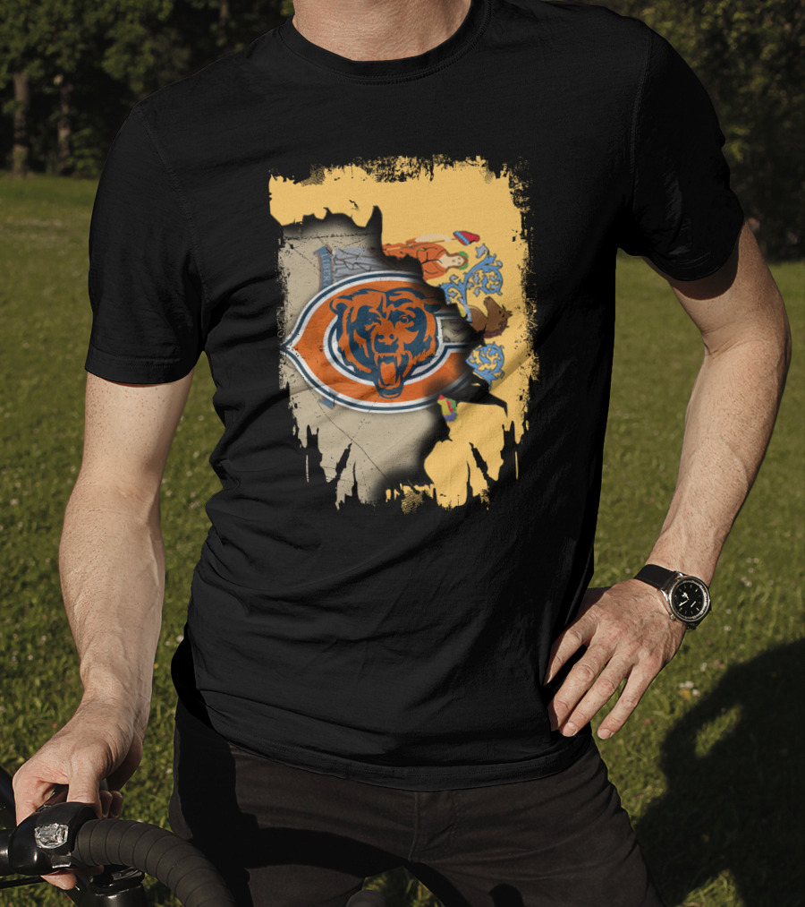 New Jersey Bears Emblem With State Map T-Shirt