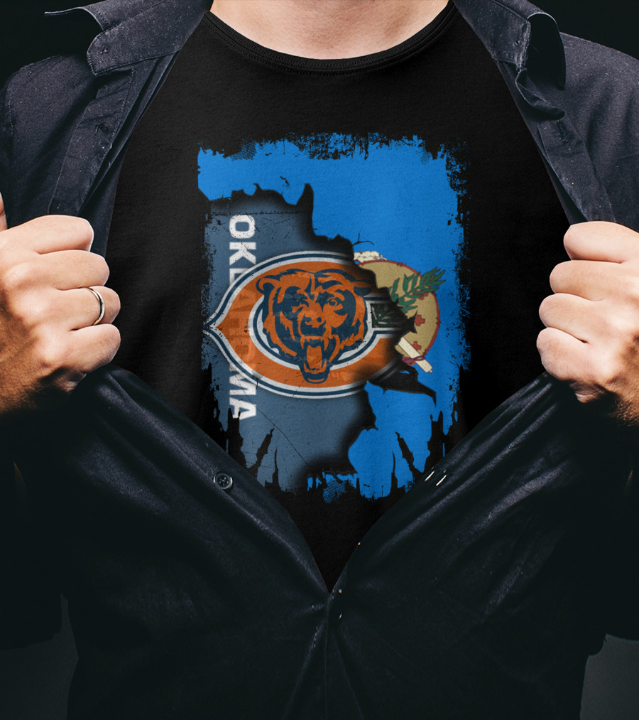 Oklahoma Chicago Bears Logo Mashup T-Shirt