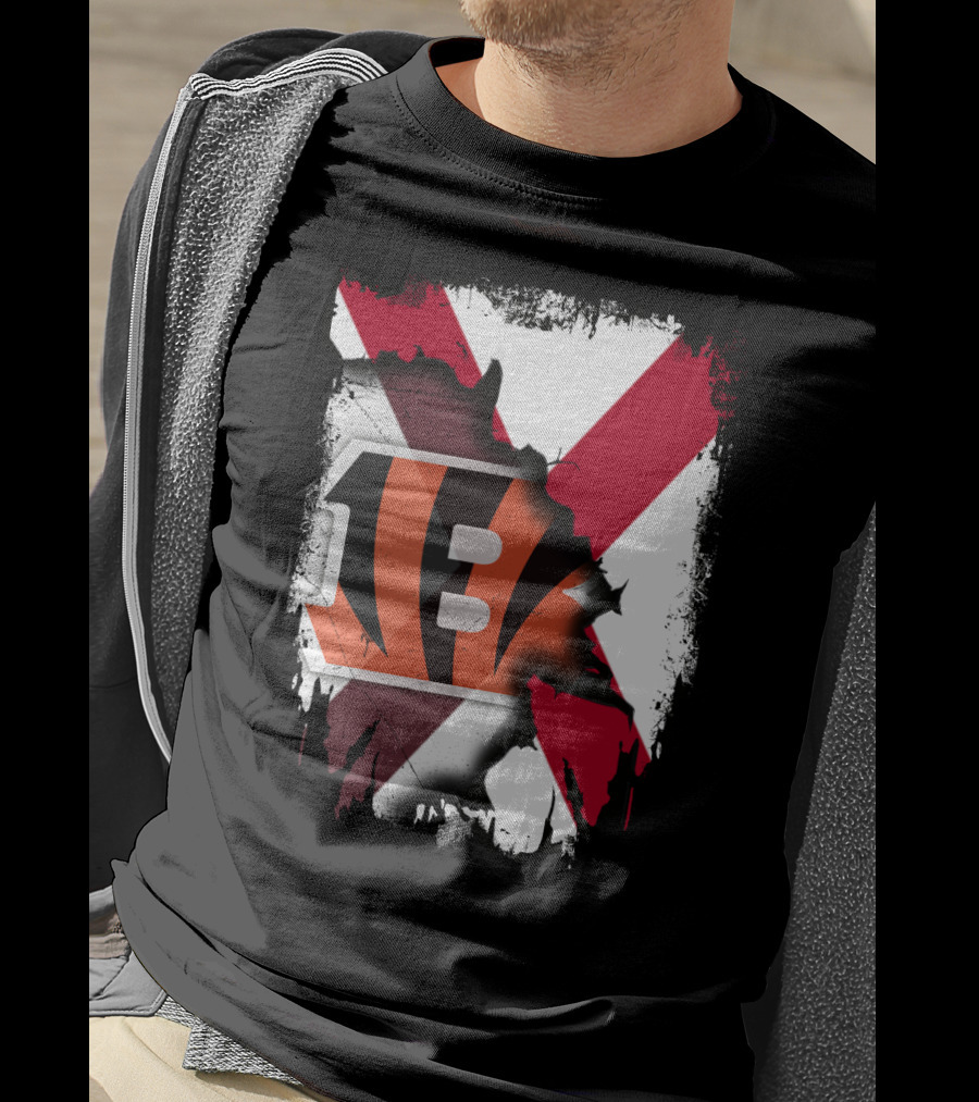 Together Alabama Red X With Cincinnati Bengals Stripes T-Shirt