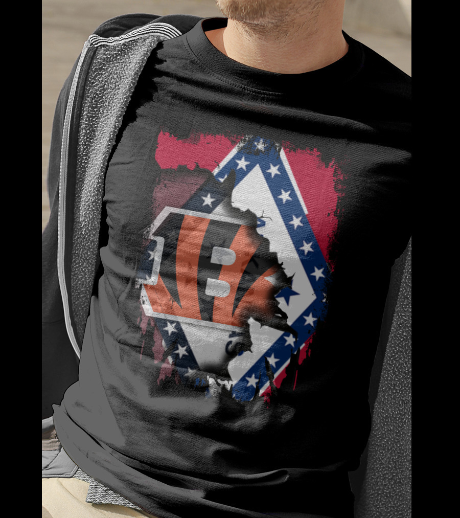 Arkansas Flag Merged With Cincinnati Bengals T-Shirt