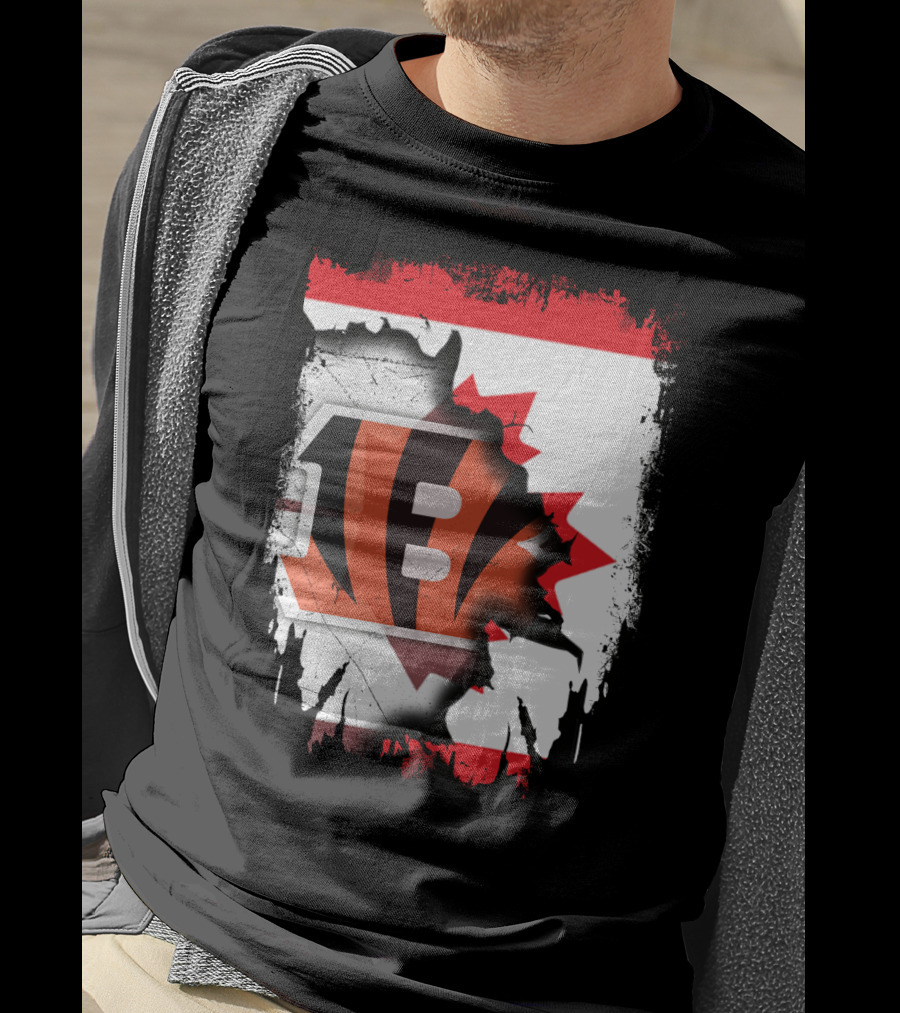 Together Canada With Cincinnati Bengals Flag Fusion T-Shirt