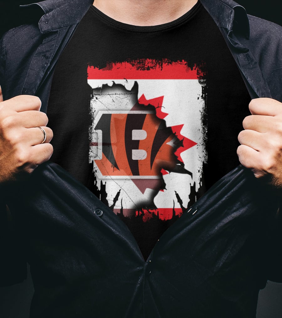 Together Canada With Cincinnati Bengals Flag Fusion T-Shirt