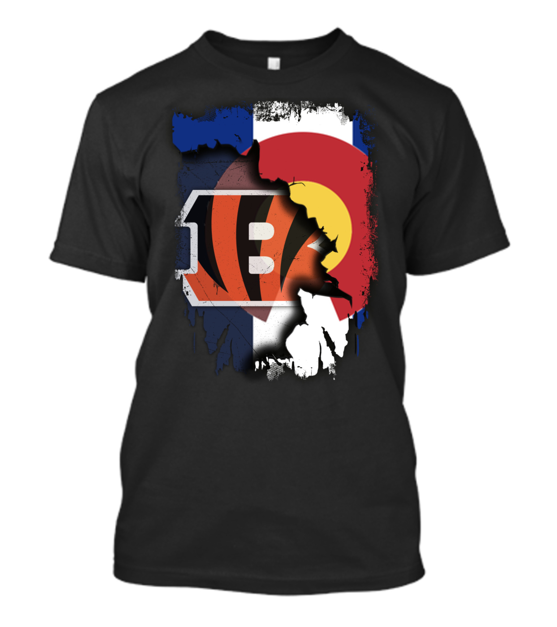 Colorado Bengals Logo With State Flag Elements T-Shirt