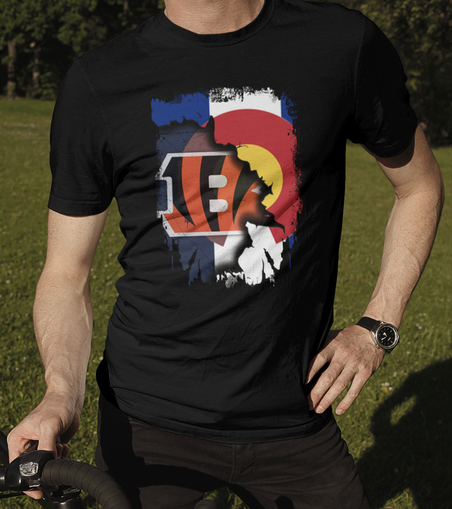 Colorado Bengals Logo With State Flag Elements T-Shirt