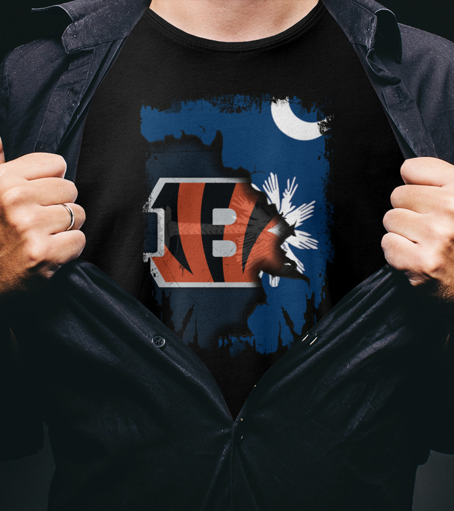 Together South Carolina With Bengals Logo And State Flag T-Shirt